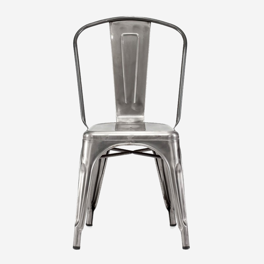 Industrial Bistro Chair - Silver - Image 2